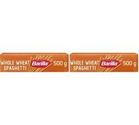 Barilla Wholegrain Spaghetti Pasta - Authentic Italian Long Cut Pasta, Whole Durum Wheat Semolina Brown Pasta - Single Pack of 2 x 500g