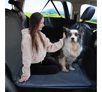Back Seat Extender for Dogs, Waterproof, Anti-Scratch, PU Leather Dog Car Seat Cover, Hard Bottom Holds 400 lbs, Dog Hammock for Car, Pet Backseat Protector, Large Space Dog Travel Bed for Car & SUV