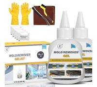 BARINOX Mould Remover Gel Kit - 10 in 1 Powerful Cleaner for Grout, Washing Machine, Tile, Shower, Kitchen Sink, Refrigerator Seals, Caulk, Bathroom, Toilet & Cleaning Brushes, Cloth and Gloves 400 ML