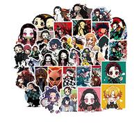 Barisc Stickers of Demon Slayer, Laptop Stickers of Japanese Anime Cartoon Ghost Blade Kamado Tanjirou Nezuko Vinyl Waterproof Graffiti Decals for Hydroflask Water Bottle Computer PS4, Kids Gift 50Pcs
