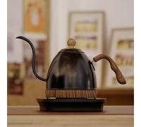Barismate Electric Stainless Steel Gooseneck Kettle Temperature Control Variable For Coffee Tea Water Pour Over 1200 Watt Quick Heating 1 Liter Boil-dry Protection Touch Screen (Matte Black)