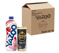 Barista Coffee Co. Caffè Latte & YAZOO Strawberry Bundle (Pack of 18)
