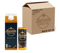 Barista Coffee Co. Caramel Latte 250 ml & 1L Bundle (Pack of 18) Ready To Drink Refreshing Iced Coffee Variety Pack