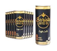 Barista Coffee Co. Medium Roast Caffe Latte Iced Coffee Drink Tin Can, Ready To Drink, 250 ml (Pack of 12)