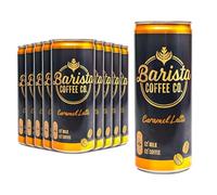 Barista Coffee Co. Medium Roast Caramel Latte Iced Coffee Drink Tin Can 250 ml (Pack of 12)