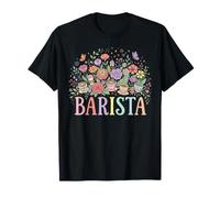 Barista Coffee Floral Pastel Whimsical Design T-Shirt