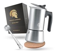 Barista Legends® Espresso Maker Chrome Stainless Steel Moka Pot 200 ml for up to 4 Cups Finest Espresso