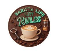 BARISTA LIFE RULES Metal Tin Sign Plaque