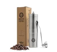 Barista Royal Stainless Steel Manual Coffee Grinder - Espresso to French Press - Ceramic Cone Grinder - Adjustable Grind Size