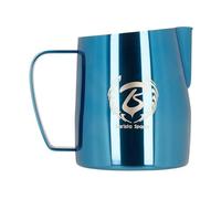 Barista Space Polished Silver Milk Jug Ideal for Latte Art with Precise Spout, Lightweight and Handy, Recommended by World Champions - SilverBlue - 450 ml