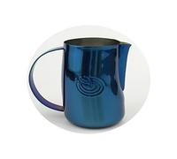 Barista Swag Curved Body Coffee Milk Frothing Cup for Espresso Machines Latte Art 500ml Steaming Pitchers (Mirror Blue)