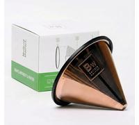 Barista Warrior Compatible for Hario V60 & Chemex Pour Over Coffee Filters - Reusable Stainless Steel- Best Coffee Maker and Bar Accessories (Copper Coated)