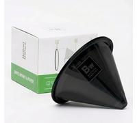 Barista Warrior Reusable Cone Coffee Filter - Stainless Steel Pour Over for Chemex, Hario V60 & Drippers, Eco-Friendly Metal Mesh, Easy to Clean - Black Titanium