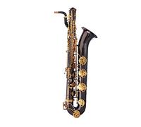 Baritone E Flat Saxophone - Brass Black Nickel Plated Student & Professional Sax with Mouthpiece and Hard Case