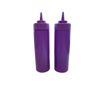 bark and lindy Purple BPA Free Squeeze Bottle Food Prep Plastic Condiment 12 oz for Hot Sauces Condiments Dressings 2
