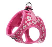 Bark Appeal Pink Hibiscus Step-in Dog Harness for XS to Small Sized Pets - Updated Sizing, Re-Measuring is Essential - Soft Vest Harness - Anti-Choke with Adjustable Strap & Heavy Duty Clip - S