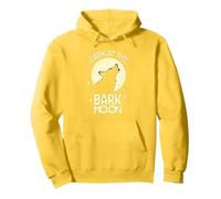 Bark at the Bark Moon: Howling Wolf Starry Night Pullover Hoodie, Adult Unisex, Lemon, S