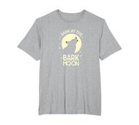 Bark at The Bark Moon: Howling Wolf Starry Night T-Shirt, Men's Big and Tall, Heather Grey, 3X Tall