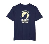 Bark at The Bark Moon: Howling Wolf Starry Night T-Shirt, Men's Big and Tall, Navy, 5X Tall