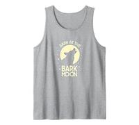 Bark at The Bark Moon: Howling Wolf Starry Night Tank Top, Men, Heather Grey, XXL
