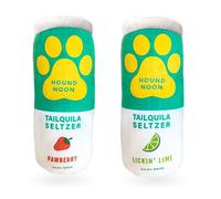 Bark Bros - Hound Noon - Two Pack Plush Squeaky Dog Toys Funny Drink Parody - Alcohol Dog Toy - Dog Birthday Toy - Cute Dog Toys - Beer Dog Toy - Puppy Gifts (Hound Noon Tailquila Seltzer)
