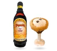 Bark Bros - Liquor Bottle Dog Toy - Plush Squeaky Dog Toys Funny Drink Parody - Alcohol Dog Toy - Dog Birthday Toy - Cute Dog Toys - Puppy Gifts - Puppy Stuff - Dog Stuff (Large, Espresso Muttini)