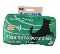 Bark Card Dog squeak Toy, Plush Credit Card Design, Green