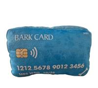 Bark Card Plush Dog Toy, Credit Card Design, Blue, Squeaky Pet Pillow