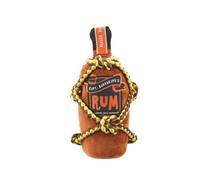 BARK Dog Toy Barkbeard's Rum Squeaky Toy For Dogs, Plush Bottle Design With T-Shirt Rope For Tugs of Fun