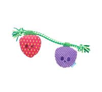 BARK Dog Toy Berry Best Friends Squeaky Toy For Dogs, Plush Strawberry and Grape both with Squeakers, Pull-Through T-Shirt Rope, Interactive Pet Toy with Crazy Crinkle