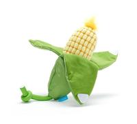 BARK Dog Toy Corn On The Slob Squeaky Toy for Dogs, Plush Corn With Green Crinkle Husks, Nyoln Rope To Play Tug