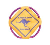 BARK Dog Toy Kangaroo Tossing Disc Toy For Dogs, Made with T-Shirt Rope & Crazy Crinkle For Tugging and Fetch