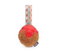 BARK Dog Toy Squeaky Meat -A-Ball Beef Scented Rip & Reveal Hidden Toy For Dogs Inside, Durable Rubber Core For Aggressive Chewers, Nylow Strap To Toss, Tug, Thrash