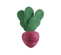 BARK Dog Toy Super Chewer Turnt Up Turnip Natural Rubber Toy For Dogs, Peanut Butter Scented, Plush Leaves To Toss, Tug & Thrash, Made For Medium/Large Dogs