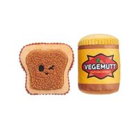 BARK Dog Toy Vegemutt Toast and Spread Squeaky Plush Toy For Dogs, 2 in1 Dog Toy, Packed With Fluff, Crazy Crinkle For a Bite You Can Hear, Designed For X-Small to Medium Dogs