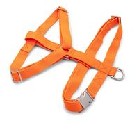 Bark Duke Indestructible Dog Harness, Ergonomic Customizable Sizing, No Pull, No Escape, Front + Back Leash Clip, Metal Buckle and Adjusters (Bright Orange Color, Large)