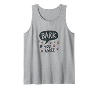 Bark If You Agree: Playful Dog Lover's Paw Tank Top, Men, Heather Grey, M