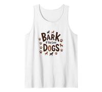 Bark If You Love Dogs - Cute Canine Lover Paw Tank Top, Men, White, M