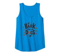Bark If You Love Dogs - Cute Canine Lover Paw Tank Top, Women, Sapphire, S
