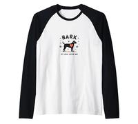 Bark If You Love Me Dog Lover Paw Print Heart Raglan Baseball Tee, Men, Black/White, L