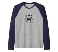 Bark If You Love Me Dog Lover Paw Print Heart Raglan Baseball Tee, Men, Navy/Athletic Heather, L