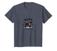 Bark If You Love Me Dog Lover Paw Print Heart T-Shirt, Kids, Heather Blue, 3 Years
