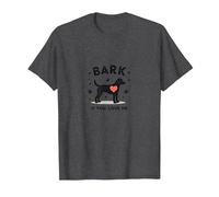 Bark If You Love Me Dog Lover Paw Print Heart T-Shirt, Men, Dark Heather Grey, 4XL