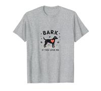 Bark If You Love Me Dog Lover Paw Print Heart T-Shirt, Men, Heather Grey, M