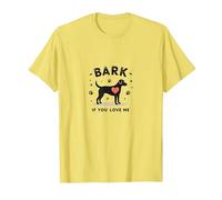 Bark If You Love Me Dog Lover Paw Print Heart T-Shirt, Men, Lemon, XL