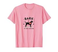Bark If You Love Me Dog Lover Paw Print Heart T-Shirt, Men, Pink, XL