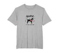 Bark If You Love Me Dog Lover Paw Print Heart T-Shirt, Men's Big and Tall, Heather Grey, 2X Tall