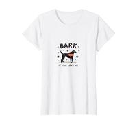 Bark If You Love Me Dog Lover Paw Print Heart T-Shirt, Women, White, XXL
