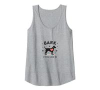 Bark If You Love Me Dog Lover Paw Print Heart Tank Top, Women, Heather Grey, XXL