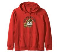 Bark Less Bite More Bulldog Hip Hop Graphic Tees Men Wome Zip Hoodie